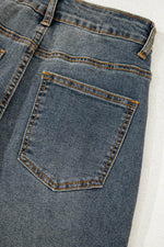 Load image into Gallery viewer, Sail Blue Exposed Stitching Loose Straight High Waist Jeans - Fashion Queen -  8
