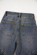 Load image into Gallery viewer, Sail Blue Exposed Stitching Loose Straight High Waist Jeans - Fashion Queen -  9
