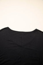 Load image into Gallery viewer, Sail Blue Solid Colour V-Neck Double Layer Sleeve Loose T-Shirt - Fashion Queen -  17
