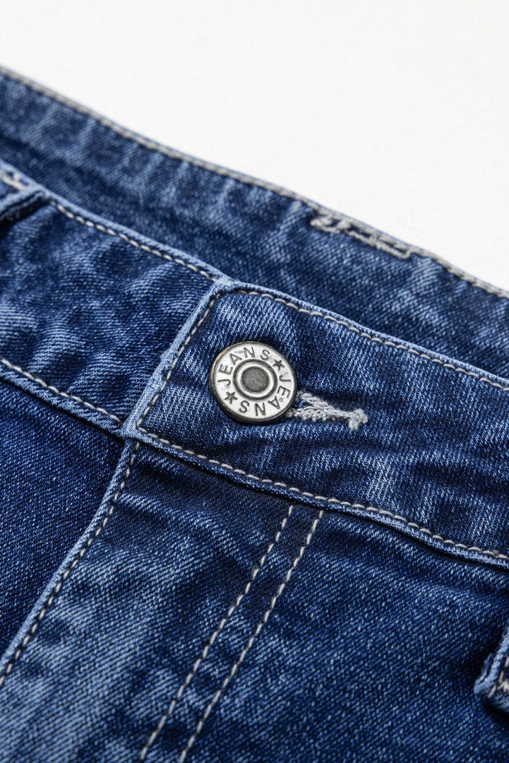 Sail Blue Wide Leg Pocketed High Waist Jeans - Fashion Queen -  8