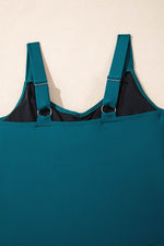 Load image into Gallery viewer, Sea Green Adjustable Straps Cutout Ruched Knot Slit One Piece Swim Dress - Fashion Queen -  17
