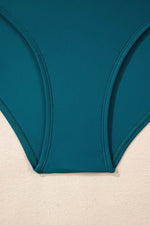 Load image into Gallery viewer, Sea Green Adjustable Straps Cutout Ruched Knot Slit One Piece Swim Dress - Fashion Queen -  20
