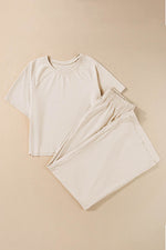 Load image into Gallery viewer, Seagrass Raw Hem Loose Tee and Wide Leg Pants Set - Fashion Queen -  30
