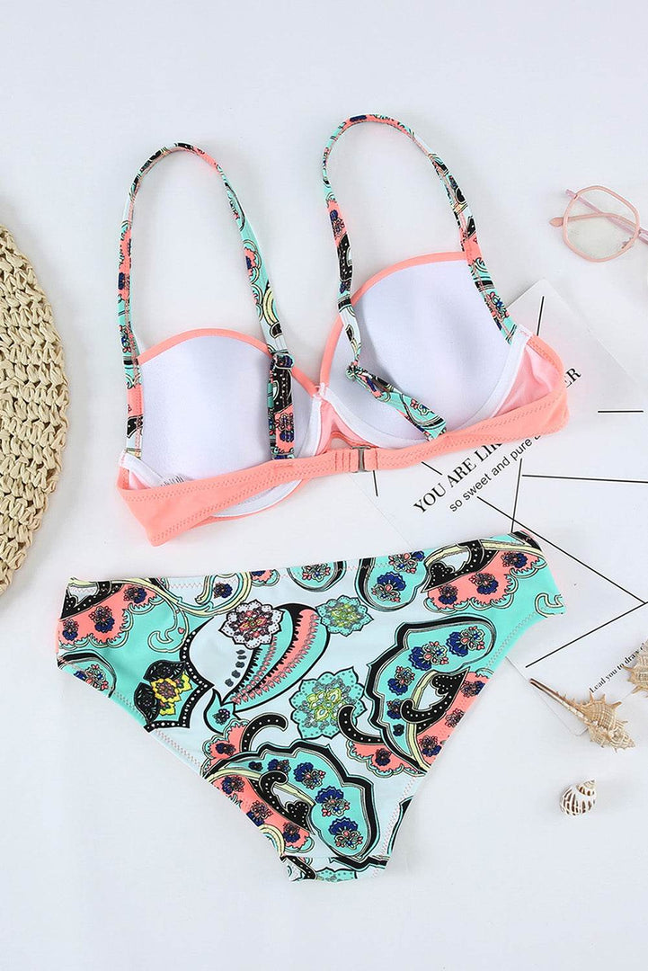 Sexy Pink Padded Gather Push-up Bikini Set - Fashion Queen -  7