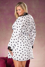 Load image into Gallery viewer, Shirley of Hollywood X25799 Heart Print &amp; Lace Robe - Fashion Queen -  2
