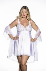 Load image into Gallery viewer, Shirley of Hollywood X3595 White 3 Piece Babydoll - Fashion Queen -  1
