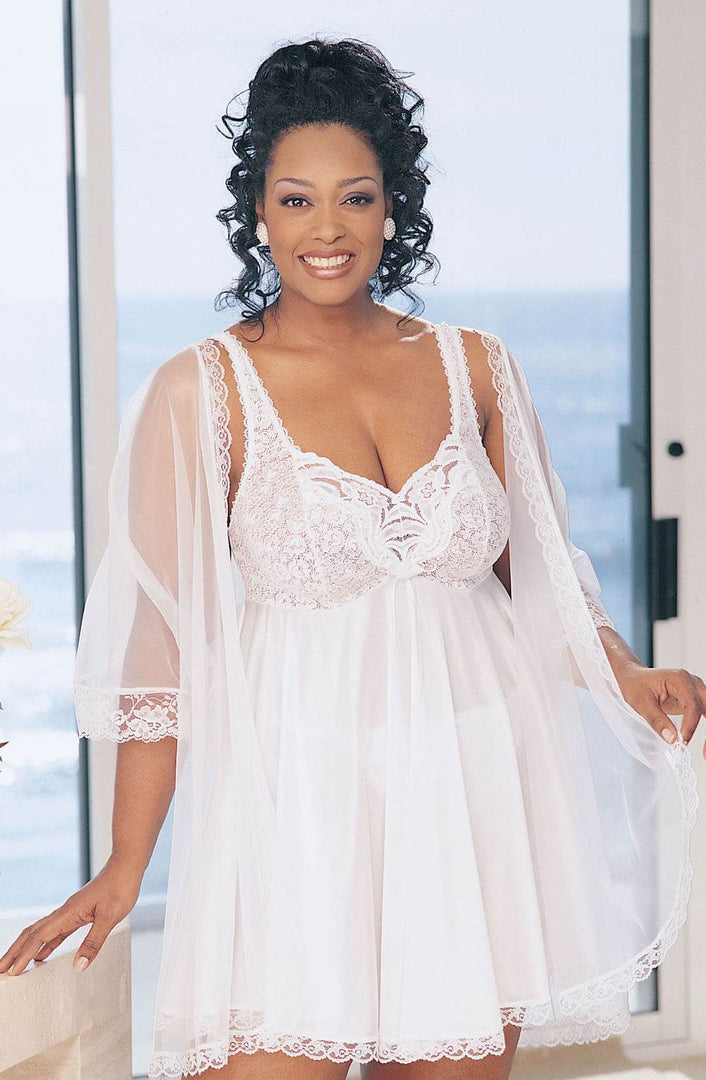 Shirley of Hollywood X3595 White 3 Piece Babydoll - Fashion Queen -  3