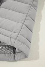 Load image into Gallery viewer, Silvery Plush Collared Quilted Zipped Puffer Vest - Fashion Queen -  18
