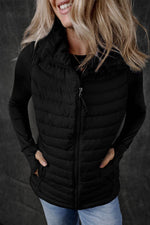 Load image into Gallery viewer, Silvery Plush Collared Quilted Zipped Puffer Vest - Fashion Queen -  25

