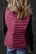 Load image into Gallery viewer, Silvery Plush Collared Quilted Zipped Puffer Vest - Fashion Queen -  8
