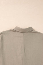 Load image into Gallery viewer, Simply Taupe Collared Half Buttons Folded Short Sleeve Oversize Top - Fashion Queen -  15
