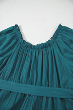 Load image into Gallery viewer, Skobeloff Frilled U Neck Puff Sleeve Belted Ruffle Hem Plus Size Midi Dress - Fashion Queen -  13
