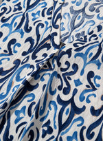 Load image into Gallery viewer, Sky Blue Boho Abstract Print Pintuck Detail Ruffled Top - Fashion Queen -  10
