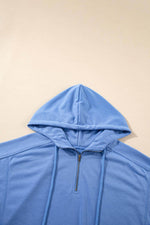 Load image into Gallery viewer, Sky Blue Casual Zipped Short Sleeve Hoodie and Shorts Set - Fashion Queen -  12
