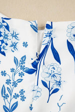 Load image into Gallery viewer, Sky Blue Floral Print Sweetheart Neck Plus Size Midi Dress - Fashion Queen -  11
