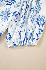 Load image into Gallery viewer, Sky Blue Floral Print Sweetheart Neck Plus Size Midi Dress - Fashion Queen -  14

