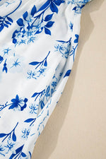 Load image into Gallery viewer, Sky Blue Floral Print Sweetheart Neck Plus Size Midi Dress - Fashion Queen -  15
