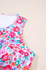 Load image into Gallery viewer, Sky Blue Plus Size Floral Print Twisted High Waist Bikini Set - Fashion Queen -  23
