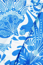 Load image into Gallery viewer, Sky Blue Retro Floral Print Drawstring Waist Ruffled Mini Dress - Fashion Queen -  11
