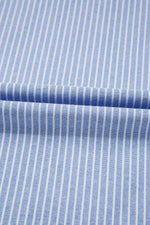 Load image into Gallery viewer, Sky Blue Stripe Wide Leg Buttoned Lace up Elastic High Waist Pants - Fashion Queen -  12
