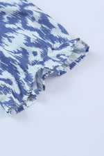 Load image into Gallery viewer, Sky Blue V Neck Casual Geometric Print Maxi Dress - Fashion Queen -  14
