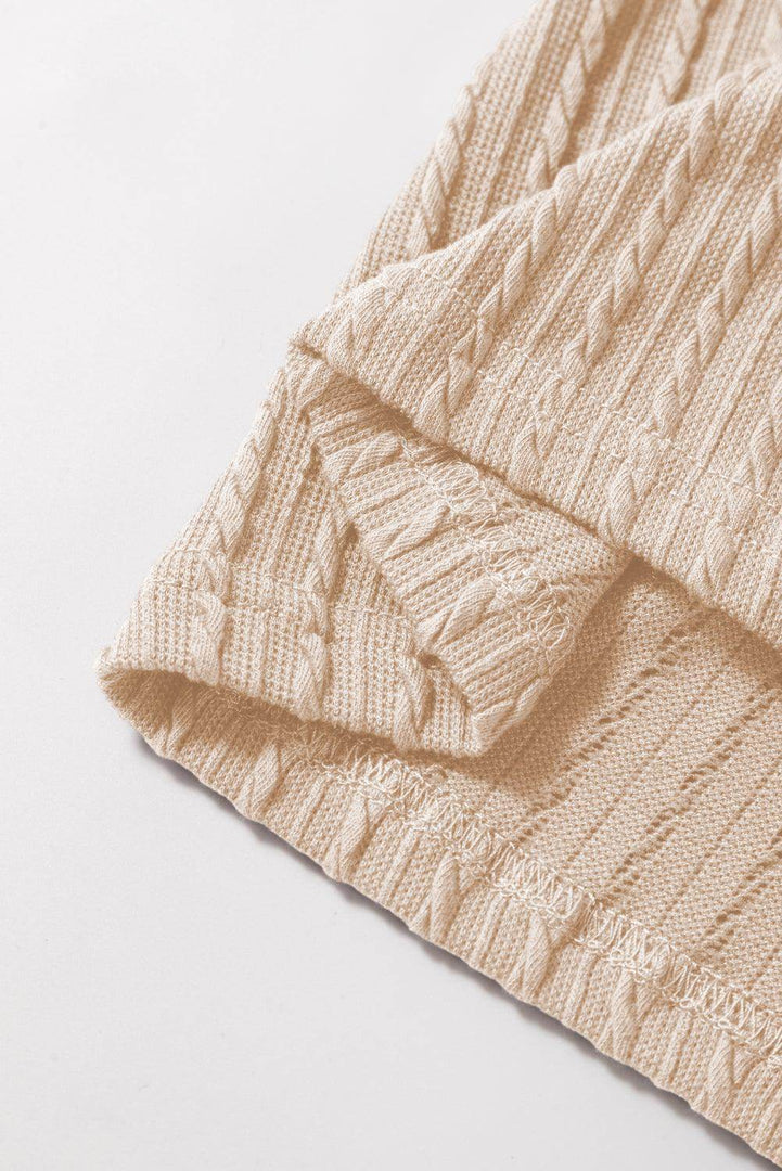 Sleet Solid Color Textured Flutter Sleeve Top - Fashion Queen -  28