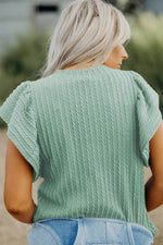 Load image into Gallery viewer, Sleet Solid Color Textured Flutter Sleeve Top - Fashion Queen -  8
