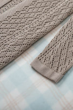 Load image into Gallery viewer, Smoke Gray Solid Color Pointelle Knit Open Front Cardigan - Fashion Queen -  10
