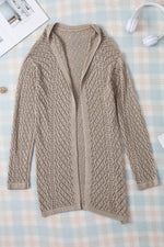 Load image into Gallery viewer, Smoke Gray Solid Color Pointelle Knit Open Front Cardigan - Fashion Queen -  6
