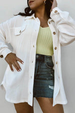 Load image into Gallery viewer, Smoke Gray Solid Corded Drop Shoulder Plus Size Shacket - Fashion Queen -  16
