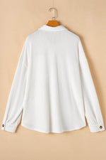 Load image into Gallery viewer, Smoke Gray Solid Corded Drop Shoulder Plus Size Shacket - Fashion Queen -  19
