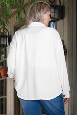 Load image into Gallery viewer, Smoke Gray Solid Corded Drop Shoulder Plus Size Shacket - Fashion Queen -  5
