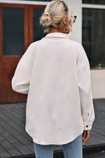 Load image into Gallery viewer, Solid Textured Flap Pocket Buttoned Shacket - Fashion Queen -  6
