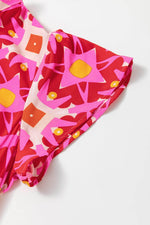 Load image into Gallery viewer, Strawberry Pink Geo Print V-neck Maxi Dress - Fashion Queen -  10
