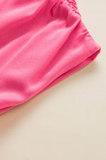 Load image into Gallery viewer, Strawberry Pink Ruched Sleeve V Neck Smock Waist Tiered Ruffled Dress - Fashion Queen -  17
