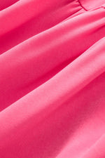 Load image into Gallery viewer, Strawberry Pink Ruched Sleeve V Neck Smock Waist Tiered Ruffled Dress - Fashion Queen -  20
