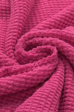 Load image into Gallery viewer, Strawberry Pink Textured Knit Split Neck Cuffed Short Sleeve Top - Fashion Queen -  16
