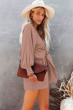 Load image into Gallery viewer, Tie Knot Puff Long Sleeve Romper - Fashion Queen -  3
