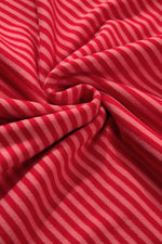Load image into Gallery viewer, Tomato Red Two Tone Striped Side Buttons Drop Shoulder Top - Fashion Queen -  15
