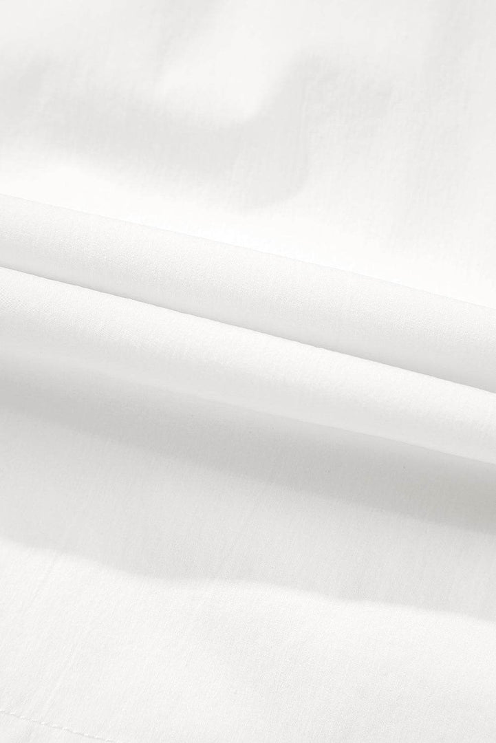 White Bow Decor Pockets Plus Size Shorts - Fashion Queen -  10