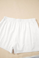 Load image into Gallery viewer, White Bow Decor Pockets Plus Size Shorts - Fashion Queen -  14
