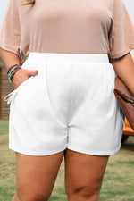 Load image into Gallery viewer, White Bow Decor Pockets Plus Size Shorts - Fashion Queen -  4
