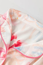 Load image into Gallery viewer, White Bow Knot Print Lapel Collar Wide Leg Satin Pajama Set - Fashion Queen -  8
