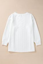 Load image into Gallery viewer, White Cable Textured Loose Plus Size Sweatshirt - Fashion Queen -  7
