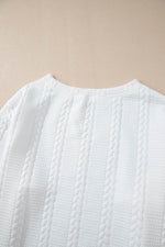 Load image into Gallery viewer, White Cable Textured Loose Plus Size Sweatshirt - Fashion Queen -  8
