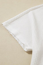 Load image into Gallery viewer, White Casual Textured Tee and Drawstring Shorts Set - Fashion Queen -  16
