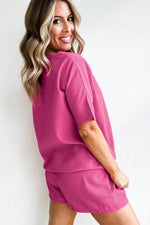 Load image into Gallery viewer, White Casual Textured Tee and Drawstring Shorts Set - Fashion Queen -  8
