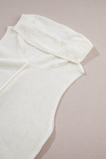 Load image into Gallery viewer, White Central Seam Cowl Neck Sweater Vest - Fashion Queen -  11
