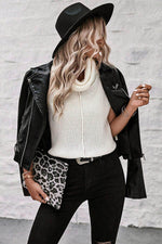 Load image into Gallery viewer, White Central Seam Cowl Neck Sweater Vest - Fashion Queen -  6
