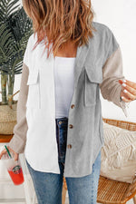 Load image into Gallery viewer, White Color Block Button Shirt with Pocket - Fashion Queen -  2
